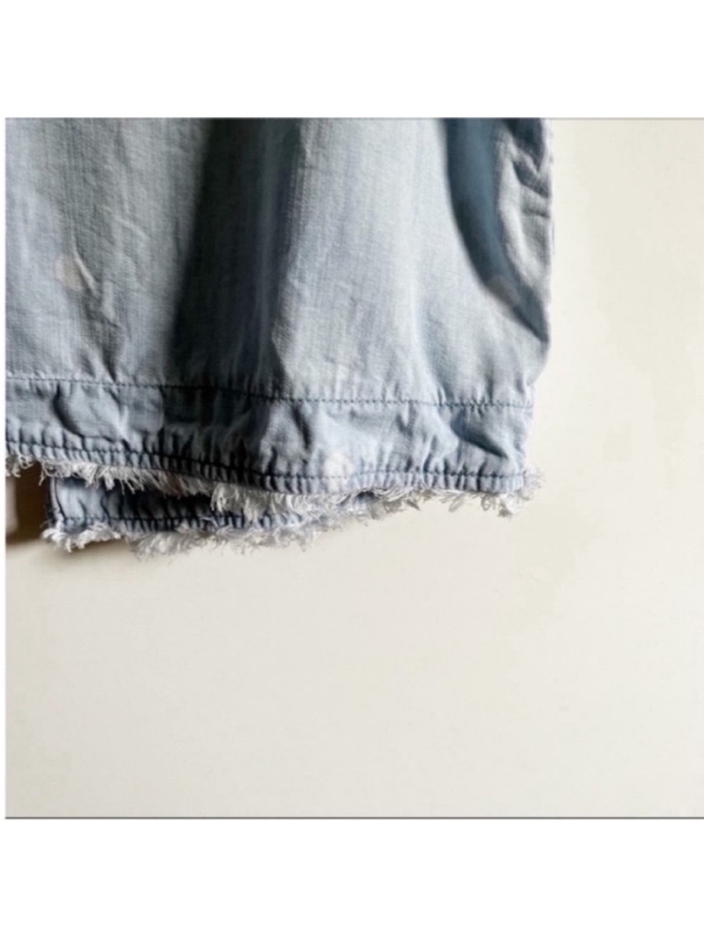 Antropologie Cloth & Stone tank top blue chambray polka dot raw hem - Picture 5 of 9